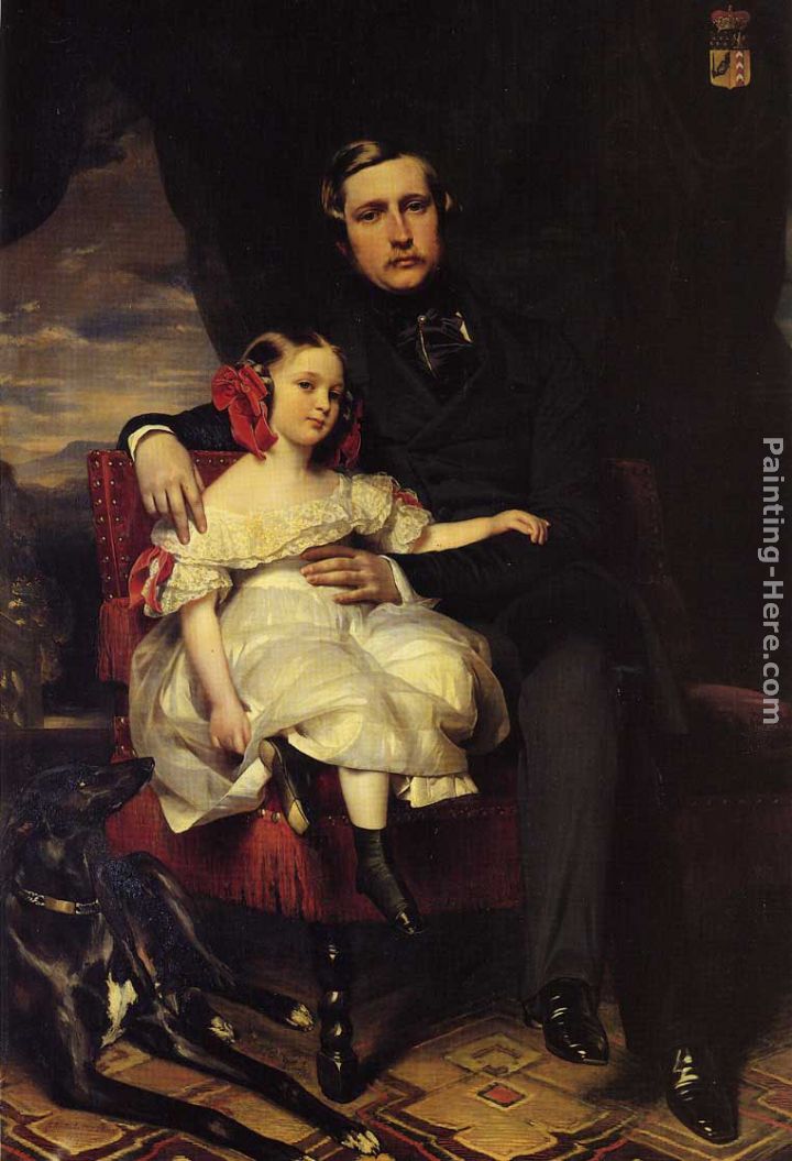 Franz Xavier Winterhalter Napoleon Alexandre Louis Joseph Berthier, Prince de Wagram and his Daughter, Malcy Louise Caroline Frederique